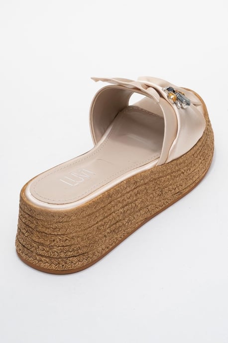 Shara Braided Bow & Bee Schnalle Plateau Sandale - Image 4