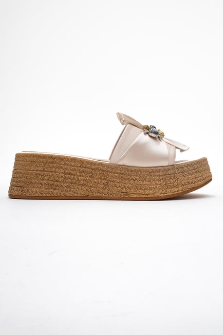 Shara Braided Bow & Bee Schnalle Plateau Sandale - Image 5