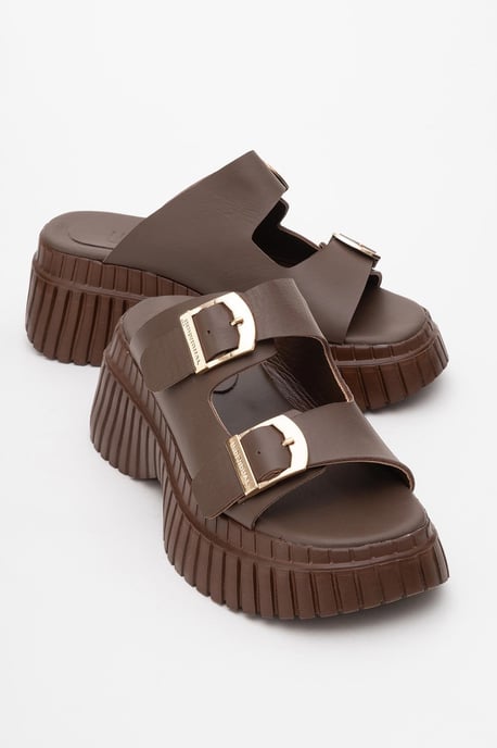 Joanes Leder Two-Strap Plateau Sandale (Women) - Image 2