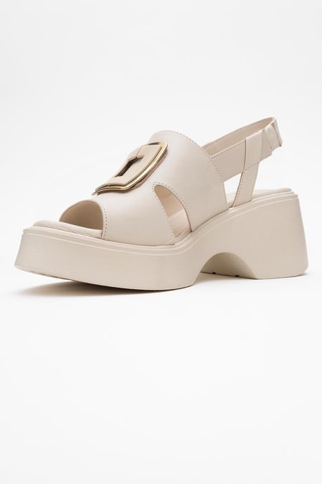 Lucia Leder Schnalle Plateau Sandale - Image 4