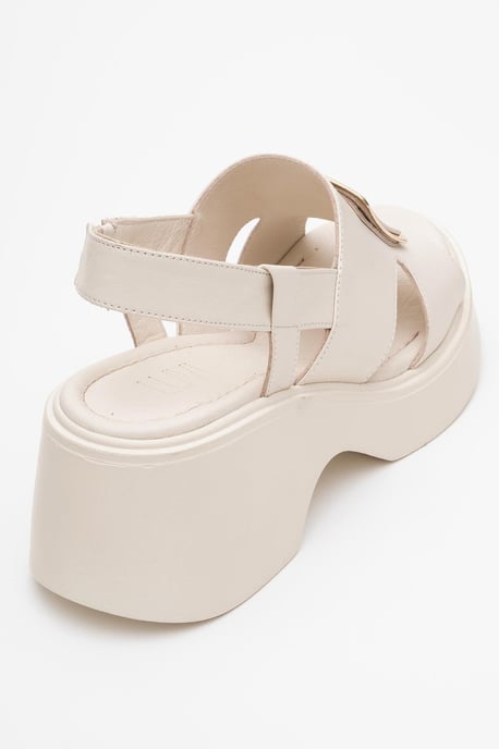 Lucia Leder Schnalle Plateau Sandale - Image 5