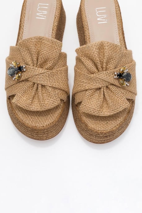 Shara Braided Bow & Bee Schnalle Plateau Sandale - Image 2