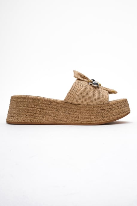 Shara Braided Bow & Bee Schnalle Plateau Sandale - Image 6