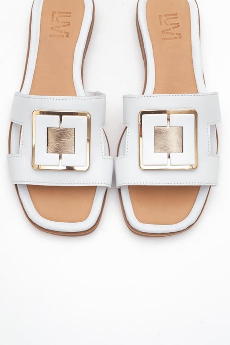 MILLIE Leder Schnalle Slide (Women) - Image 3