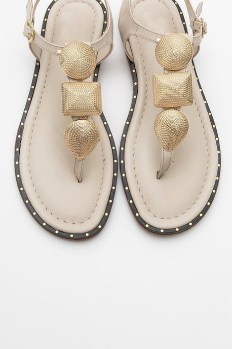 Giulia Leder Flach Sandale (Women) - Image 2