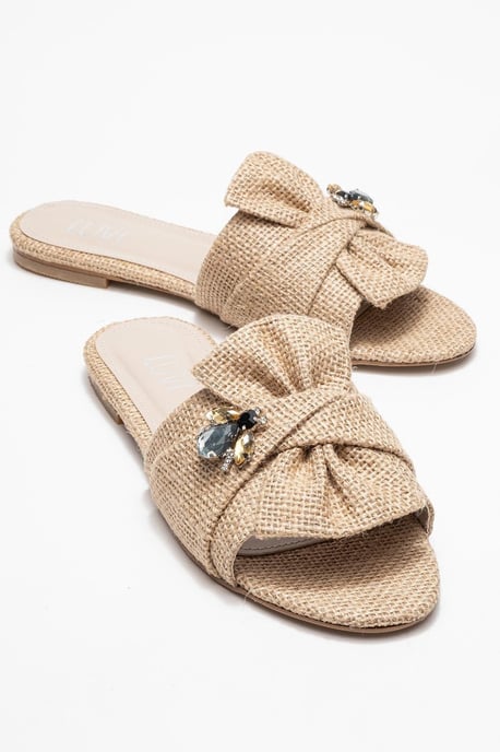 Daphne Raffia Bow Slide Sandale - Image 2