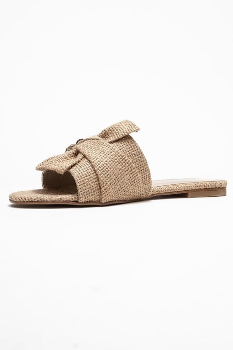 Daphne Raffia Bow Slide Sandale - Image 4