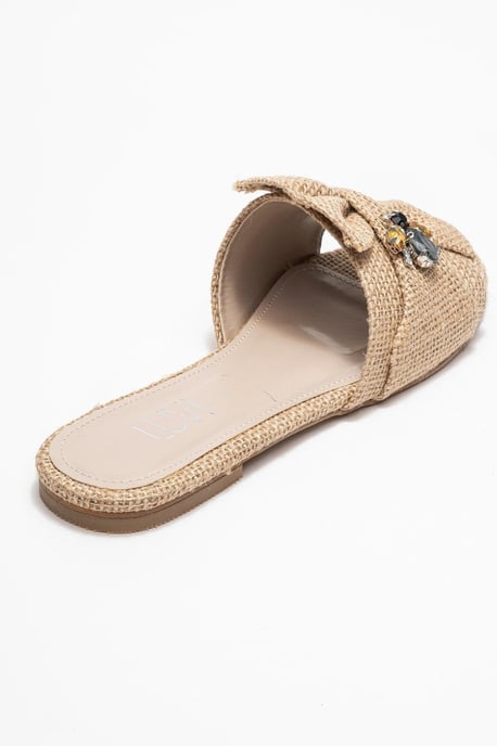 Daphne Raffia Bow Slide Sandale - Image 5