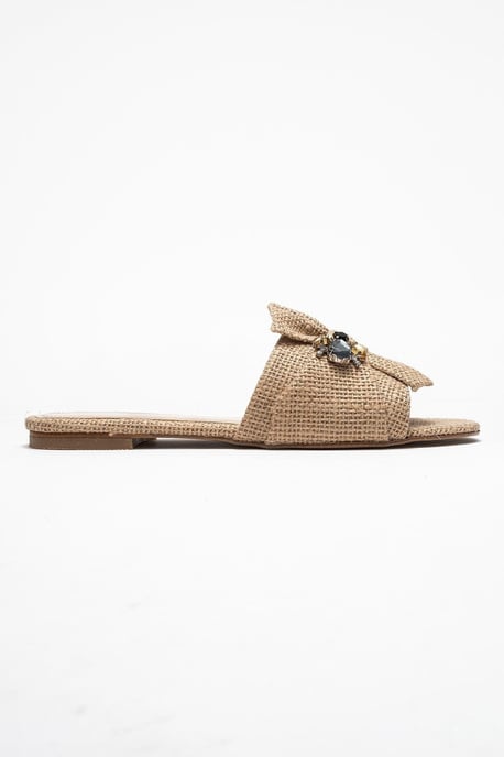 Daphne Raffia Bow Slide Sandale - Image 6