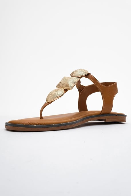 Giulia Leder Flach Sandale - Image 4