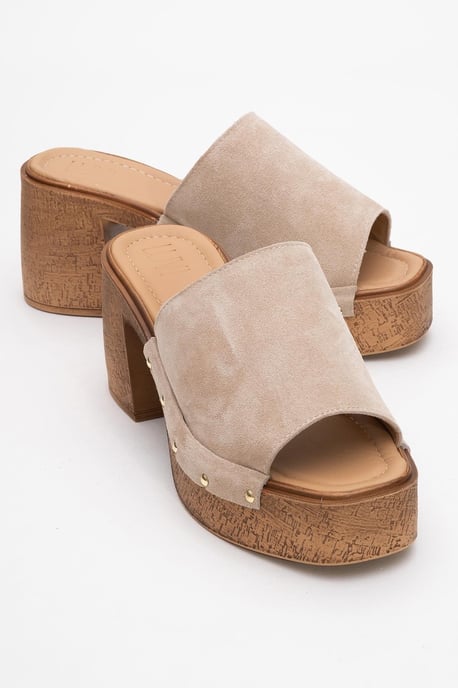 Pull Leder Plateau Mules (Women) - Image 2