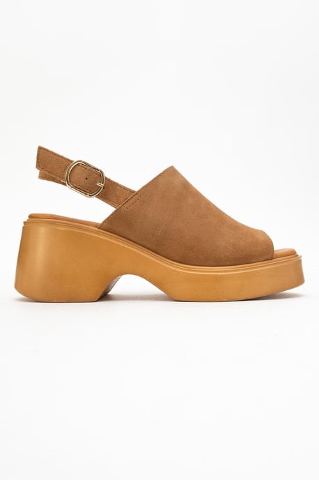 Power Leder Plateau Keilabsatz Sandalen (Women) - Image 3
