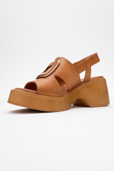 Lucia Leder Schnalle Plateau Sandale - Image 4