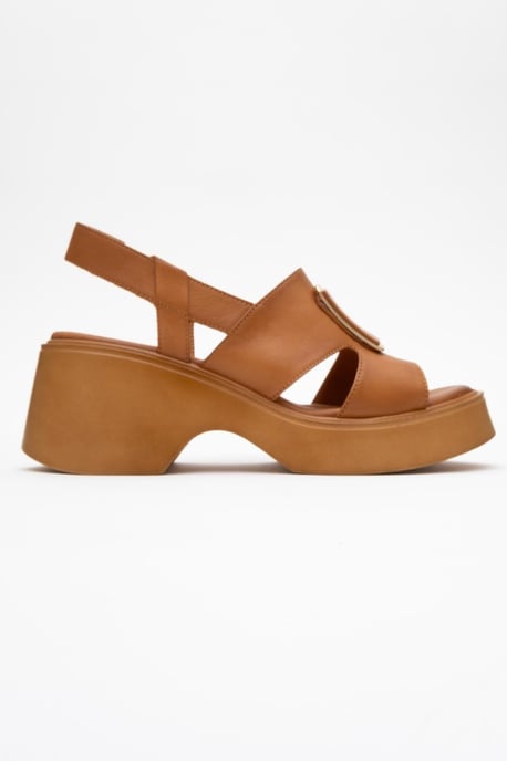 Lucia Leder Schnalle Plateau Sandale - Image 6