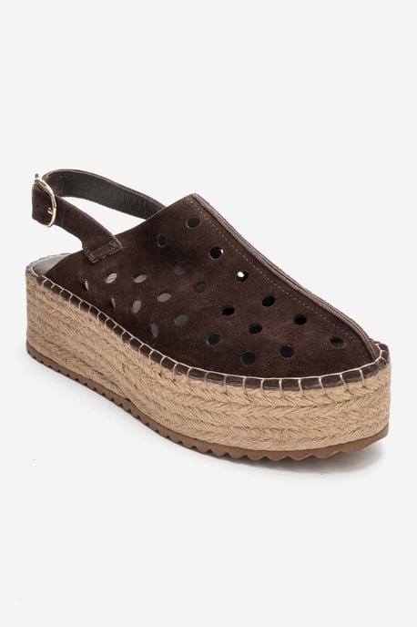 Fraga Leder Keilabsatz Sandale - Image 1