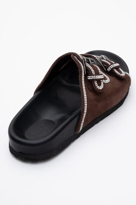 Allen Rhinestone Leder Slide Sandale (Women) - Image 5