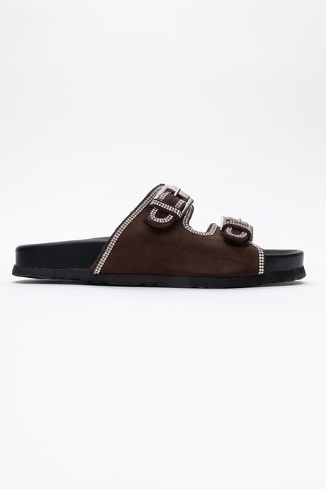 Allen Rhinestone Leder Slide Sandale (Women) - Image 6
