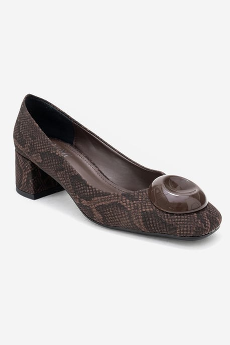 Mila Schnalle Eckige Zehenpartie Blockabsatz Pumps (Damen) - Image 1