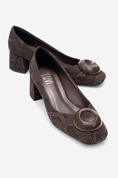 Mila Schnalle Eckige Zehenpartie Blockabsatz Pumps (Damen) - Image 2