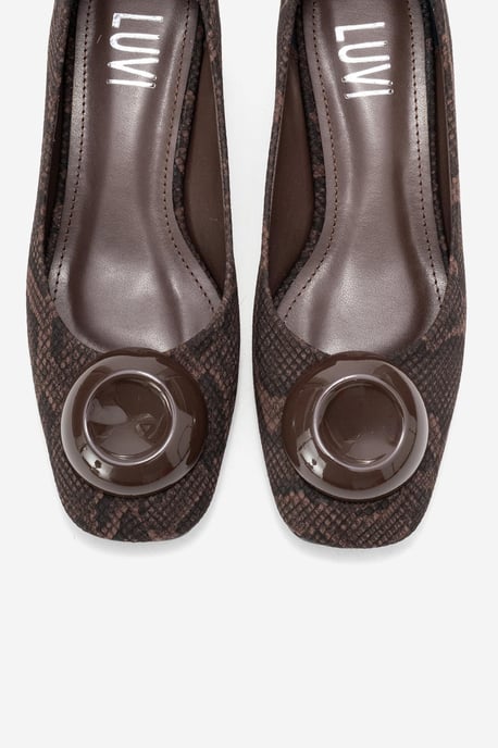 Mila Schnalle Eckige Zehenpartie Blockabsatz Pumps (Damen) - Image 3