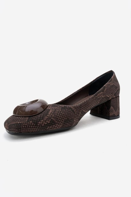 Mila Schnalle Eckige Zehenpartie Blockabsatz Pumps (Damen) - Image 4