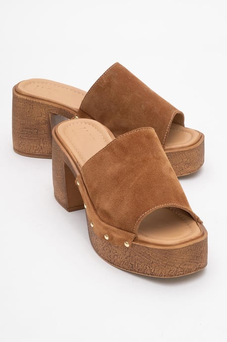 Pull Leder Plateau Mules (Women) - Image 2