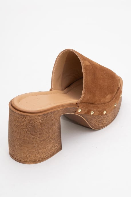 Pull Leder Plateau Mules (Women) - Image 4