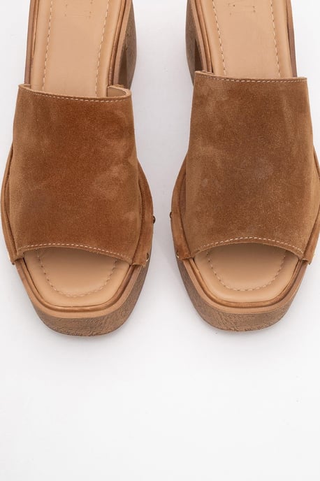 Pull Leder Plateau Mules (Women) - Image 6