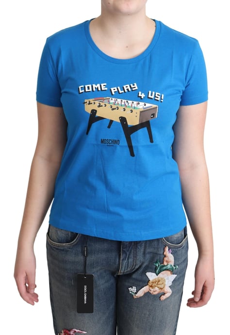 Moschino Tischfußball T-Shirt Blau - Image 1