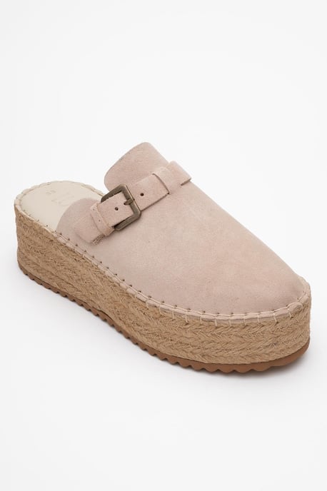 Novas Leder Plateau Espadrille Pantolette (Damen) - Image 1