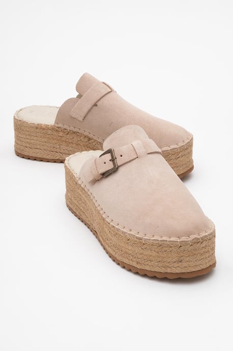 Novas Leder Plateau Espadrille Pantolette (Damen) - Image 2
