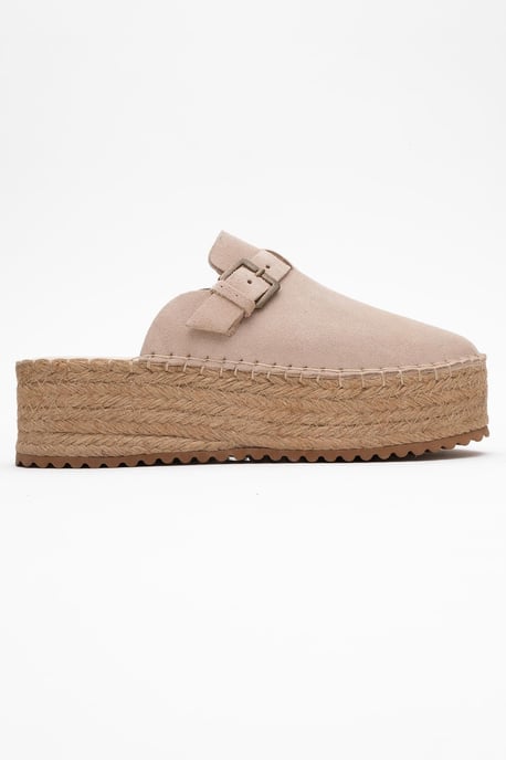 Novas Leder Plateau Espadrille Pantolette (Damen) - Image 3