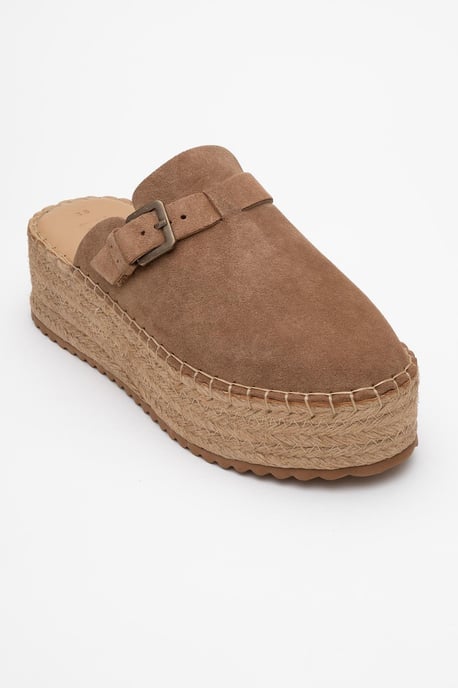 Novas Leder Plateau Espadrille Pantolette (Damen) - Image 1