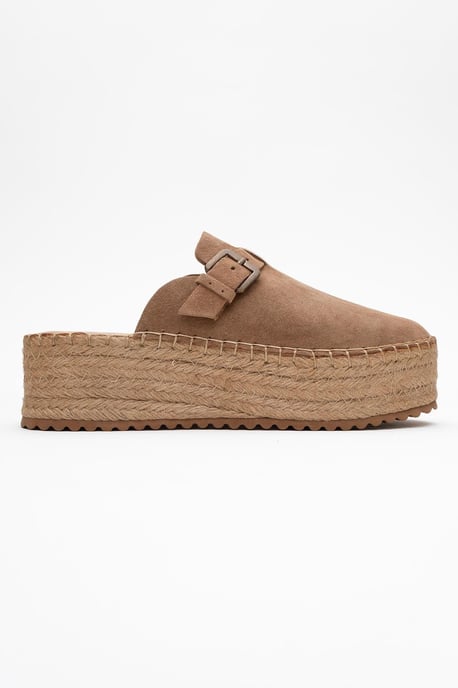 Novas Leder Plateau Espadrille Pantolette (Damen) - Image 3