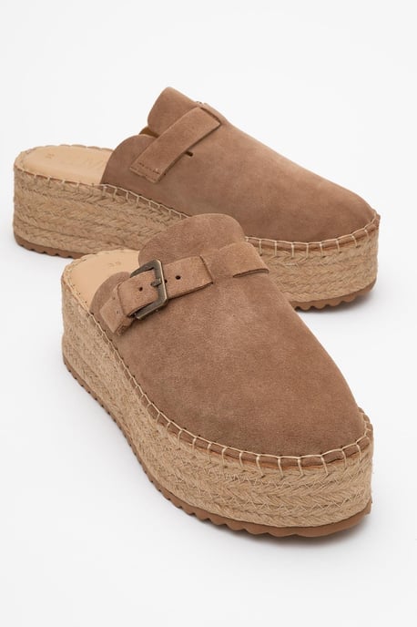 Novas Leder Plateau Espadrille Pantolette (Damen) - Image 4