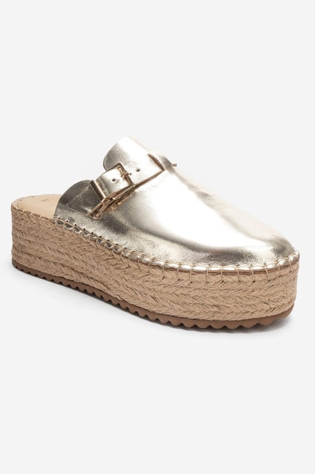 Novas Leder Plateau Espadrille Pantolette (Damen) - Image 2