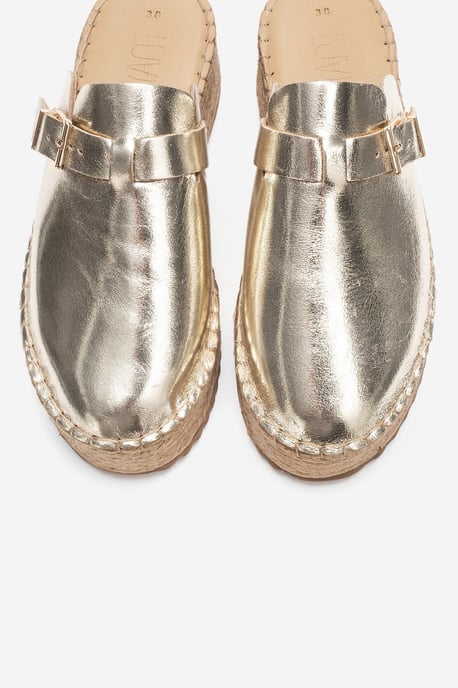 Novas Leder Plateau Espadrille Pantolette (Damen) - Image 3