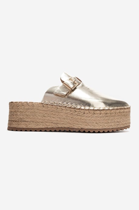 Novas Leder Plateau Espadrille Pantolette (Damen) - Image 4
