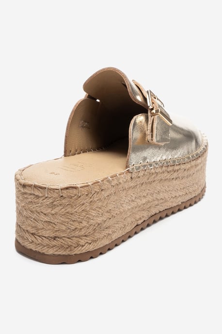 Novas Leder Plateau Espadrille Pantolette (Damen) - Image 6