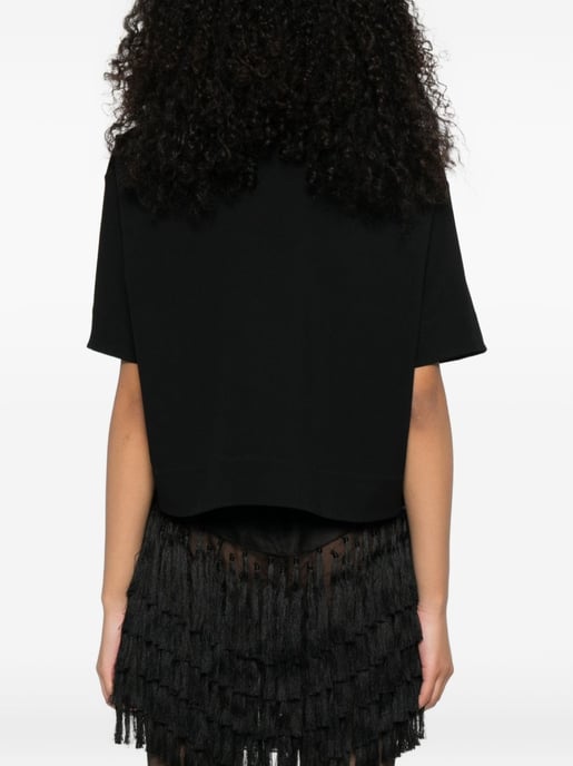 Schwarzes Viskose-T-Shirt - Image 4