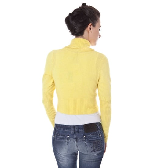 Gekürzter Strickcardigan Gelb Gekürzter Pullover - Image 2