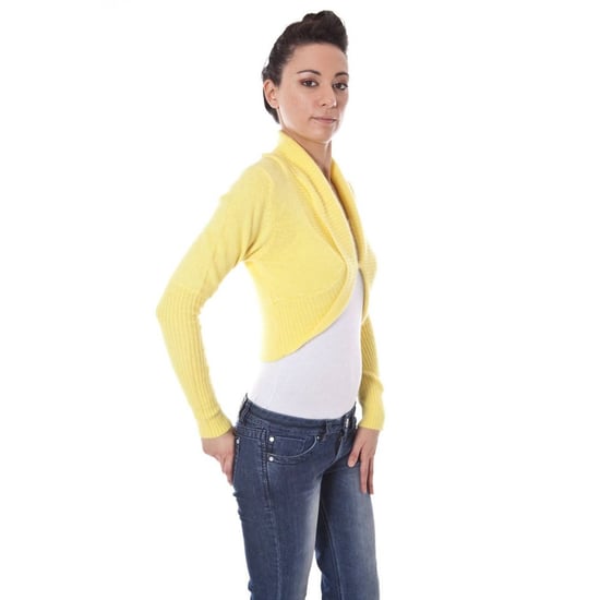 Gekürzter Strickcardigan Gelb Gekürzter Pullover - Image 3