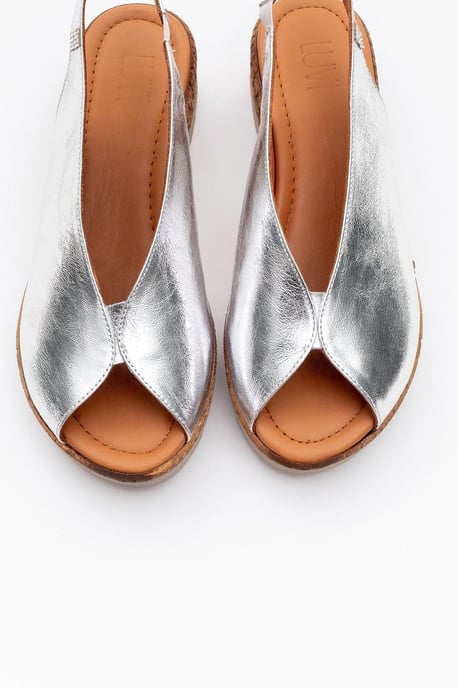 Forever & Always Blom Plateau-Sandale aus Leder (Damen) - Silber - Image 2