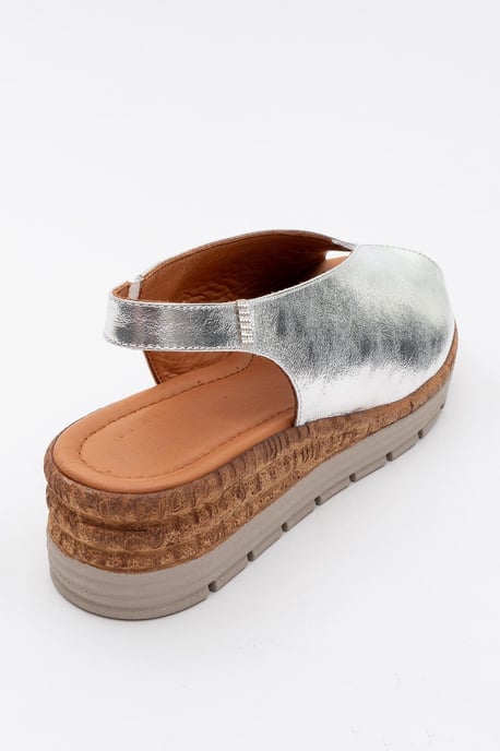 Forever & Always Blom Plateau-Sandale aus Leder (Damen) - Silber - Image 3