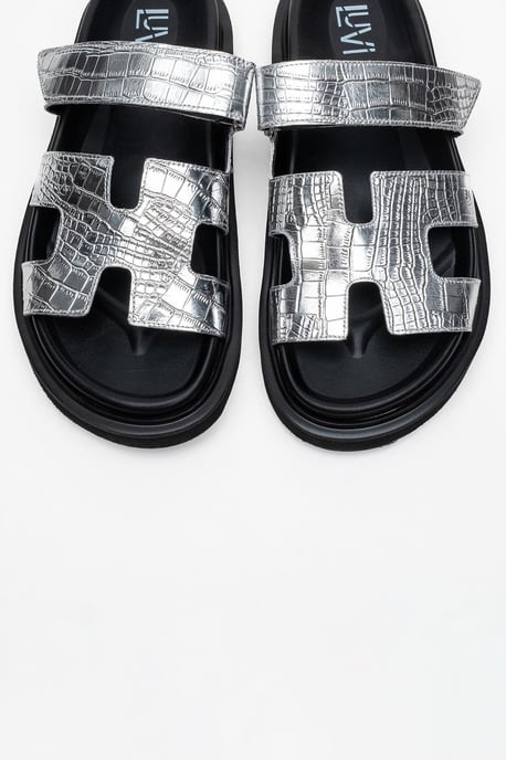 Loana Leder Slide Sandale - Image 3