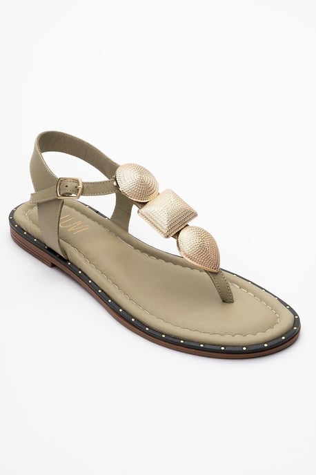 Giulia Leder Flach Sandale - Image 3
