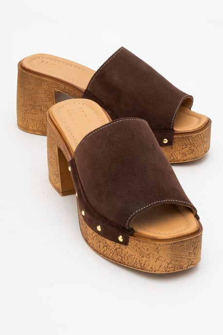 Pull Leder Plateau Mules (Women) - Image 2