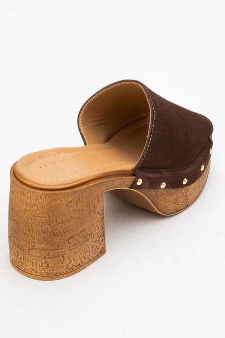 Pull Leder Plateau Mules (Women) - Image 4