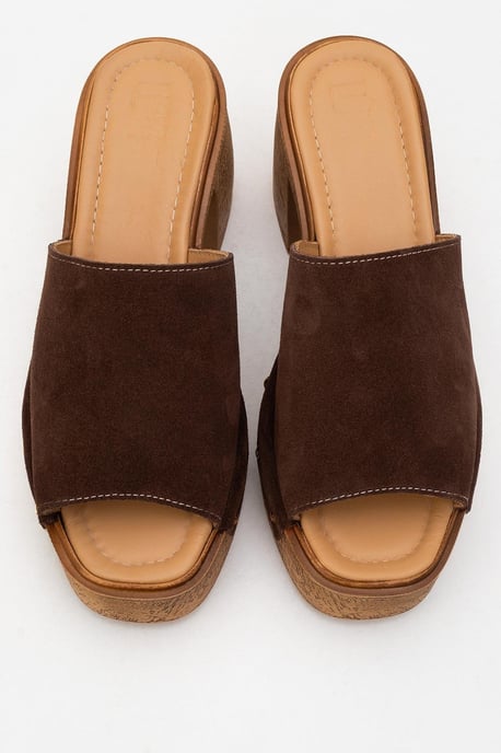 Pull Leder Plateau Mules (Women) - Image 6