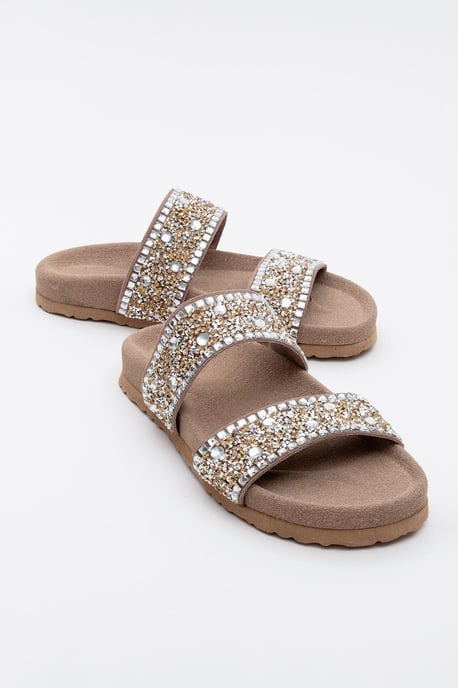 Jamie Leder Double Riemen Slide Sandale with Stones - Image 1